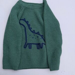 Primark Green Knit Sweater with Navy Accent